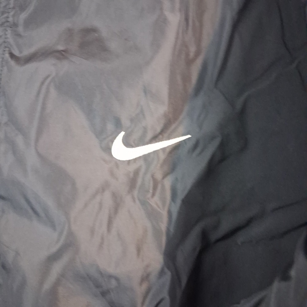 Nike Mens XXL Windbreaker Jacket Navy Blue White Stripe‎ Full Zip Swoosh 0812 - Picture 2 of 6